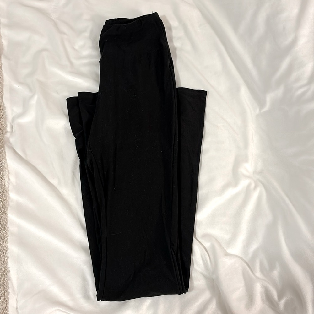 Black flared leggings
